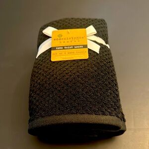2pc ECOEXISTENCE Bamboo Zero Twist Loops Hand Bath Towel Set - Black